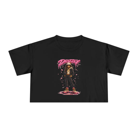 Grizzly Girl Crop Tee — Retro Rock Graphic Women's Crop Top