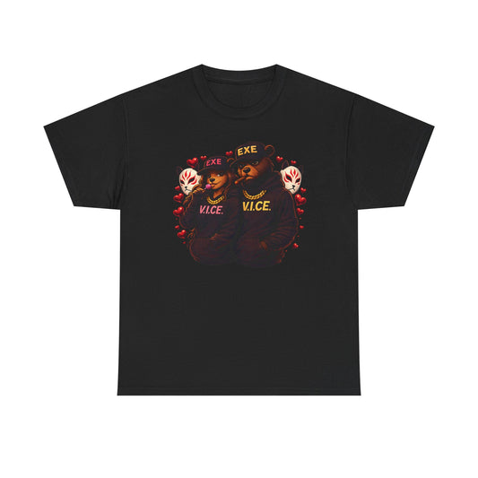 Bear Twins Graphic Tee – 'VICE' Caps Cute Retro Teddy Shirt