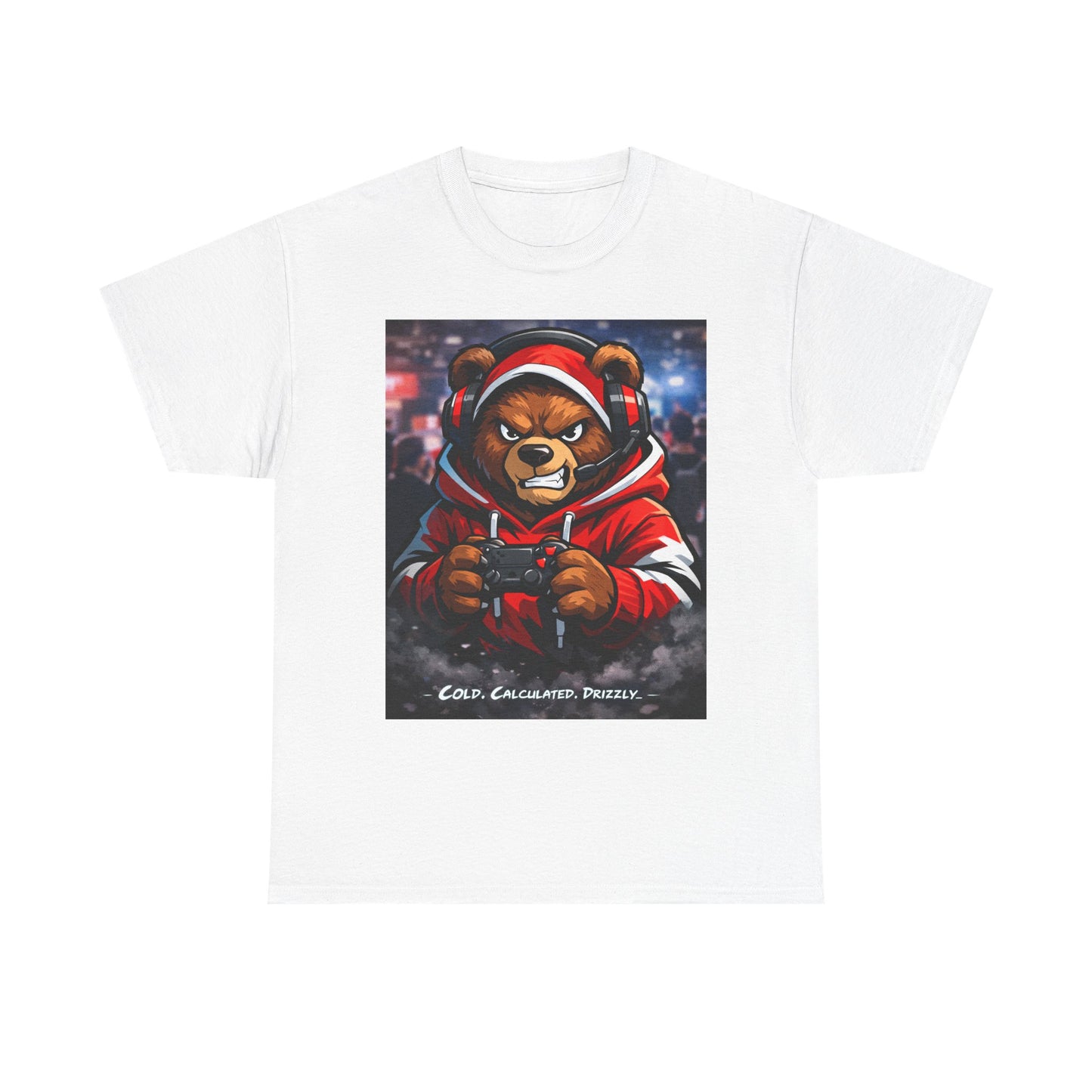 Bear Hoodie Graphic Tee — Urban Streetwear Bear Illustration T-Shirt