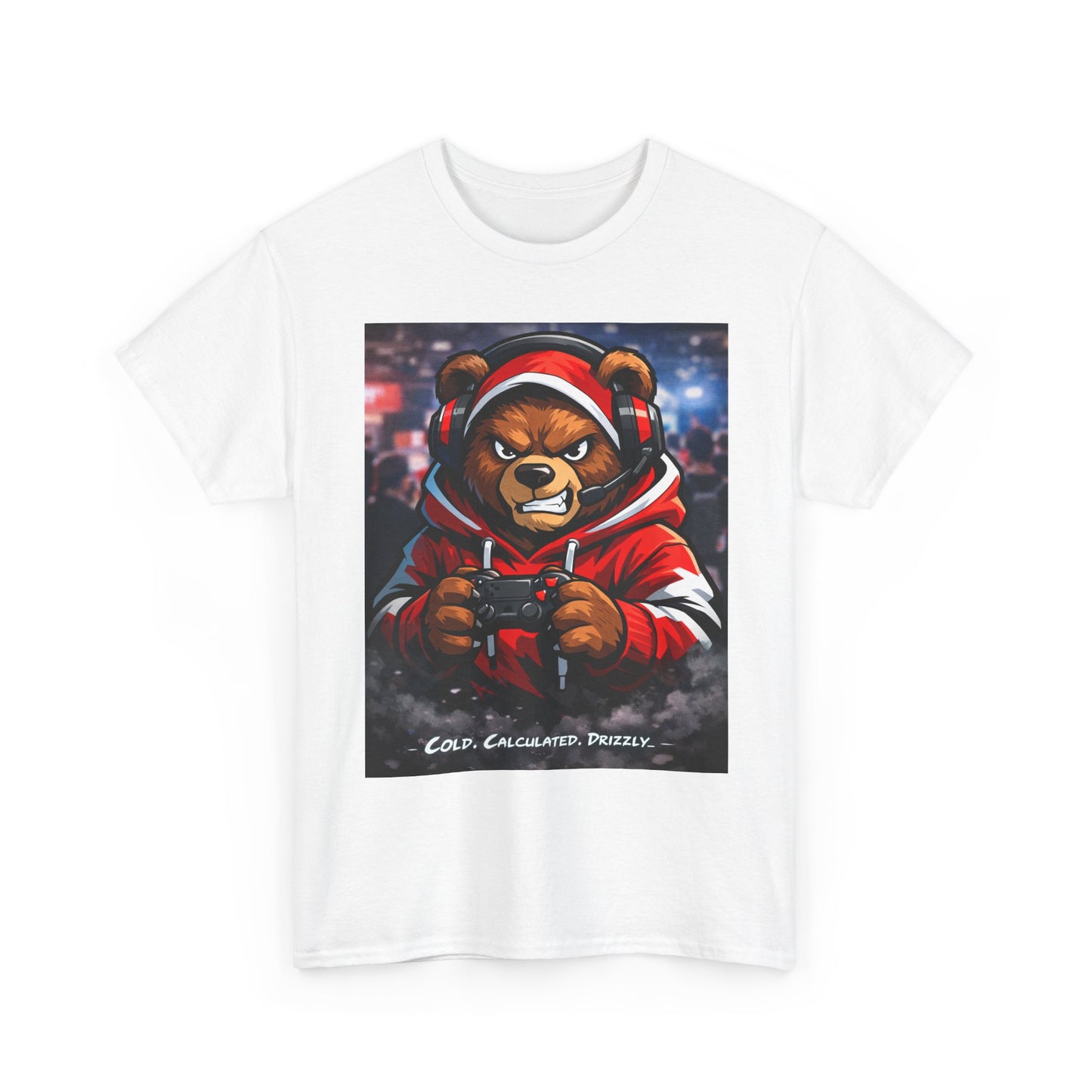 Bear Hoodie Graphic Tee — Urban Streetwear Bear Illustration T-Shirt