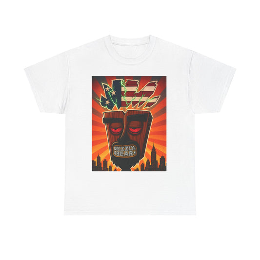 T-Shirt — Retro Drizzy Bear Graphic Tee with American Flag Lightning