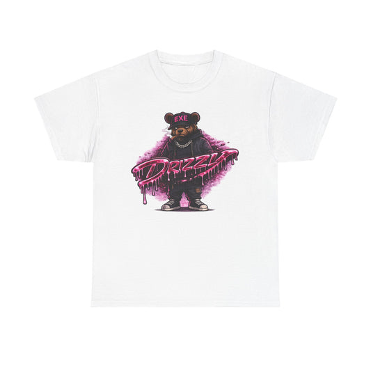 Drizzl Bear Graphic Tee — Retro Pink Vaporwave Streetwear T-Shirt