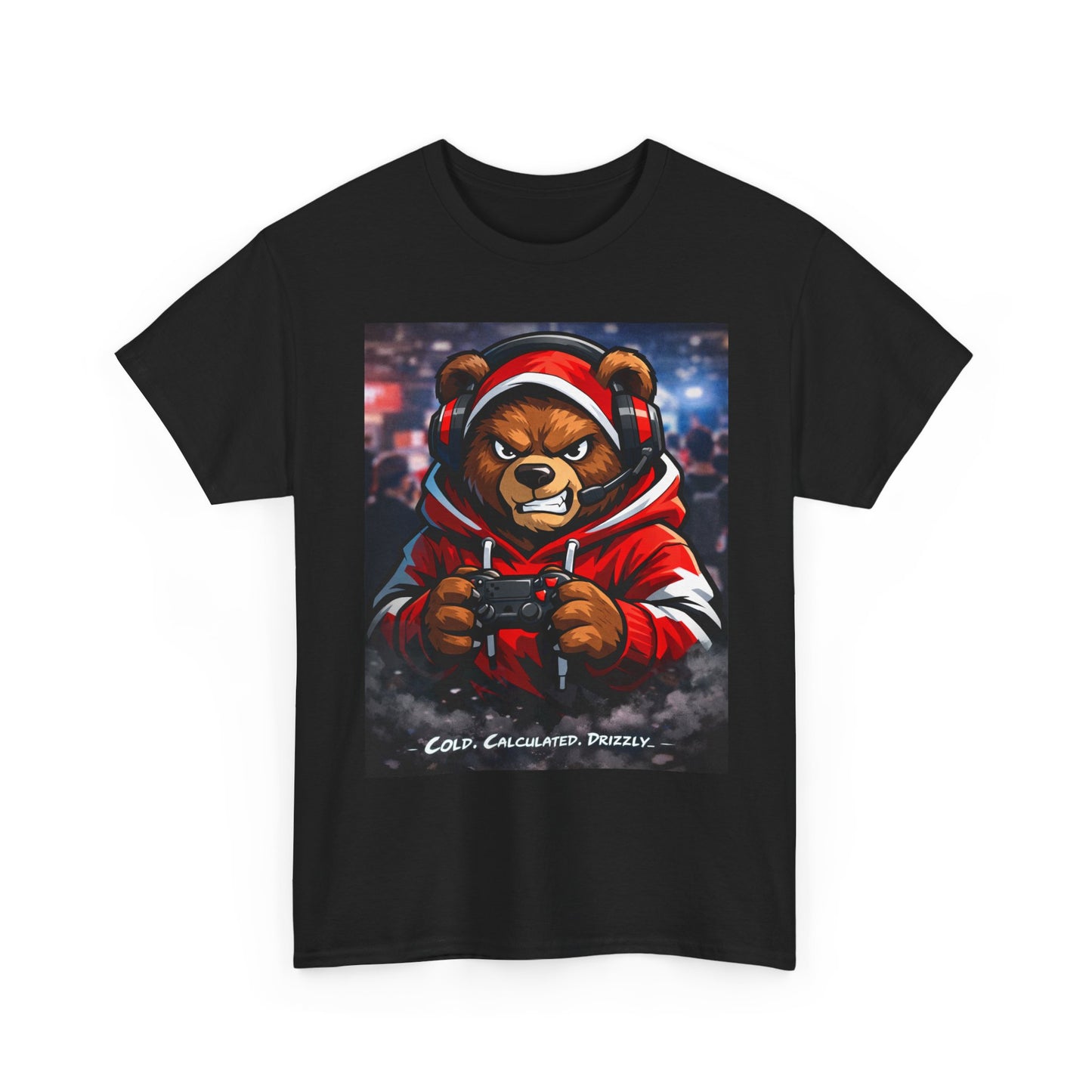 Bear Hoodie Graphic Tee — Urban Streetwear Bear Illustration T-Shirt