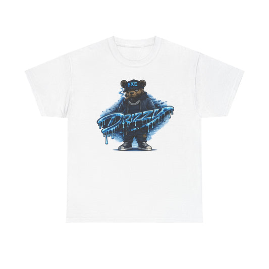T-Shirt — 'Drizzle' Bear Graphic Tee | Urban Streetwear, Blue Drip Design