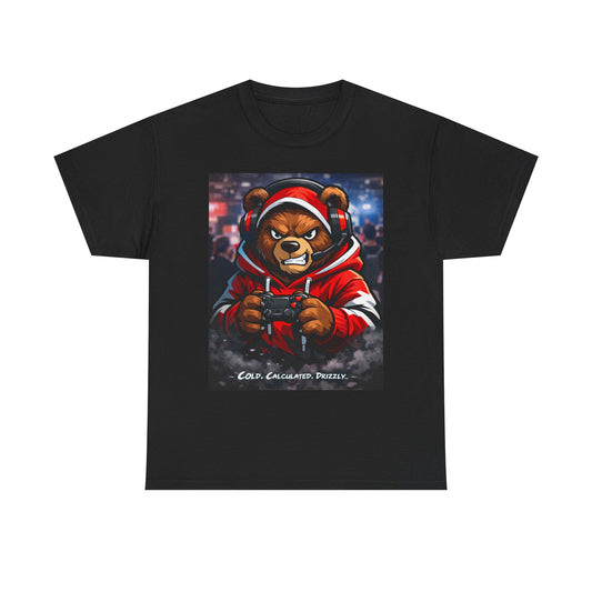 Bear Hoodie Graphic Tee — Urban Streetwear Bear Illustration T-Shirt