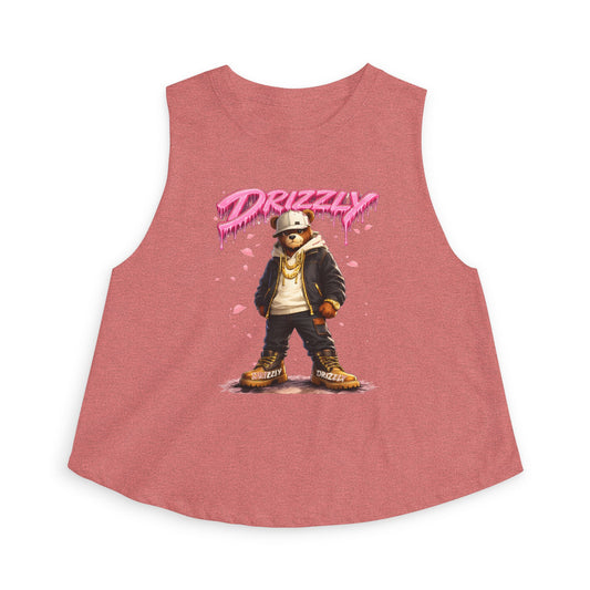 Drizzy Bear Graphic Crop Top — Streetwear Women's Vintage Hip-Hop Tank