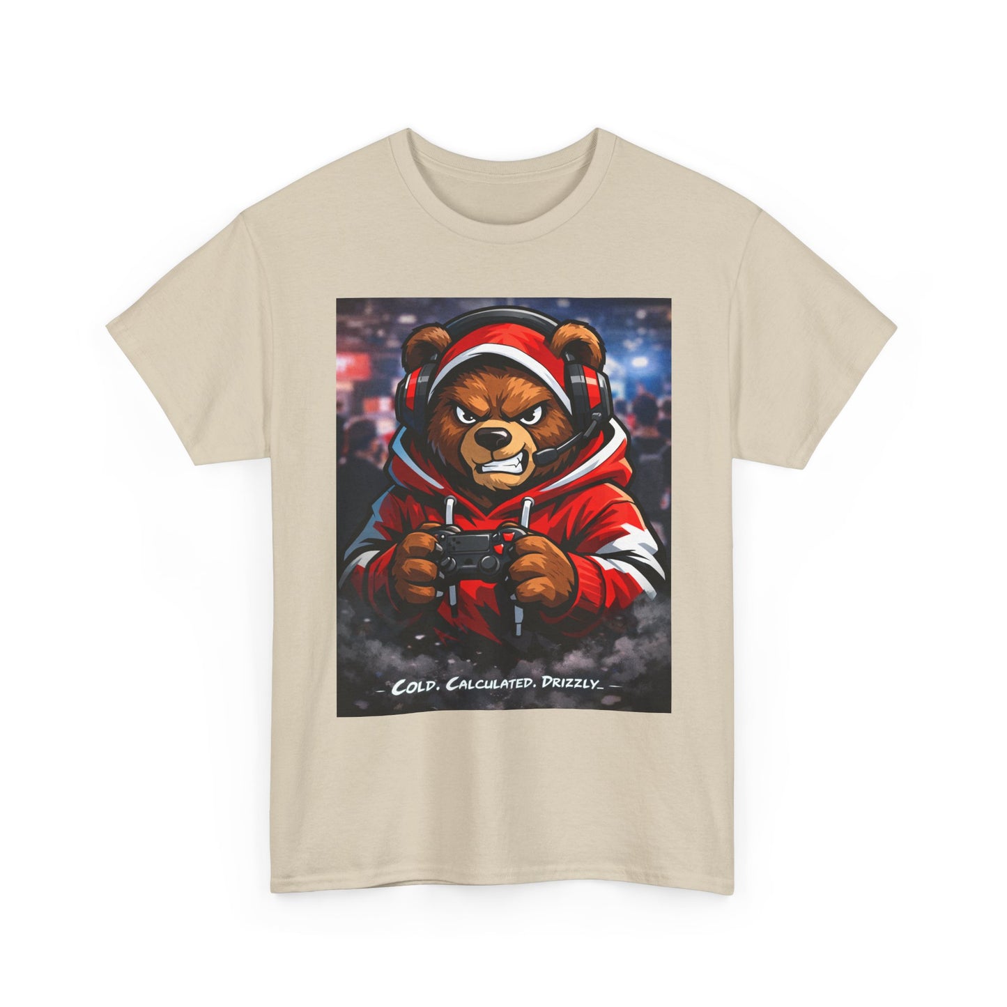 Bear Hoodie Graphic Tee — Urban Streetwear Bear Illustration T-Shirt