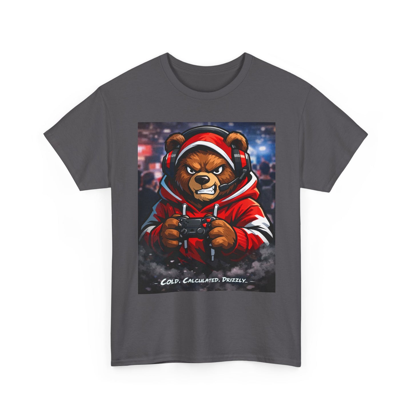 Bear Hoodie Graphic Tee — Urban Streetwear Bear Illustration T-Shirt