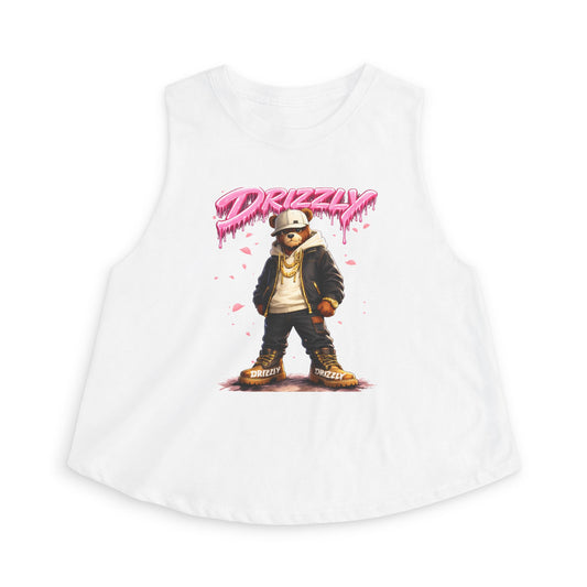 Drizzy Bear Graphic Crop Top — Streetwear Women's Vintage Hip-Hop Tank