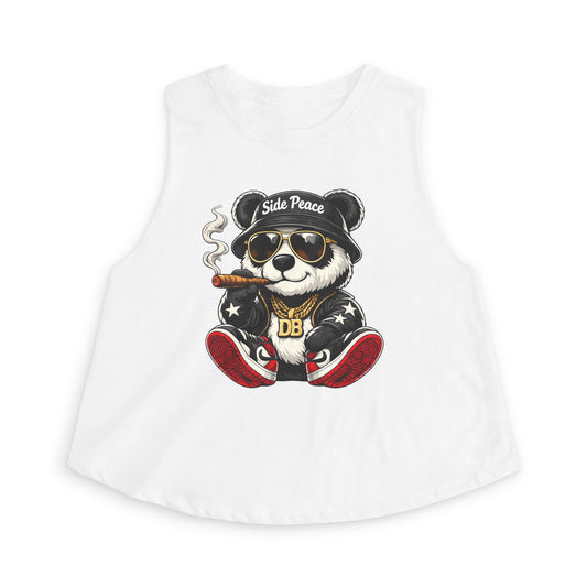 Panda Vibes Crop Top — 'Side Peace' Graphic Women's Tank